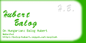 hubert balog business card